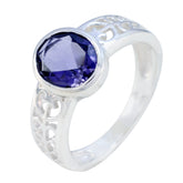 Skylar Filigree Blue Solitaire Ring